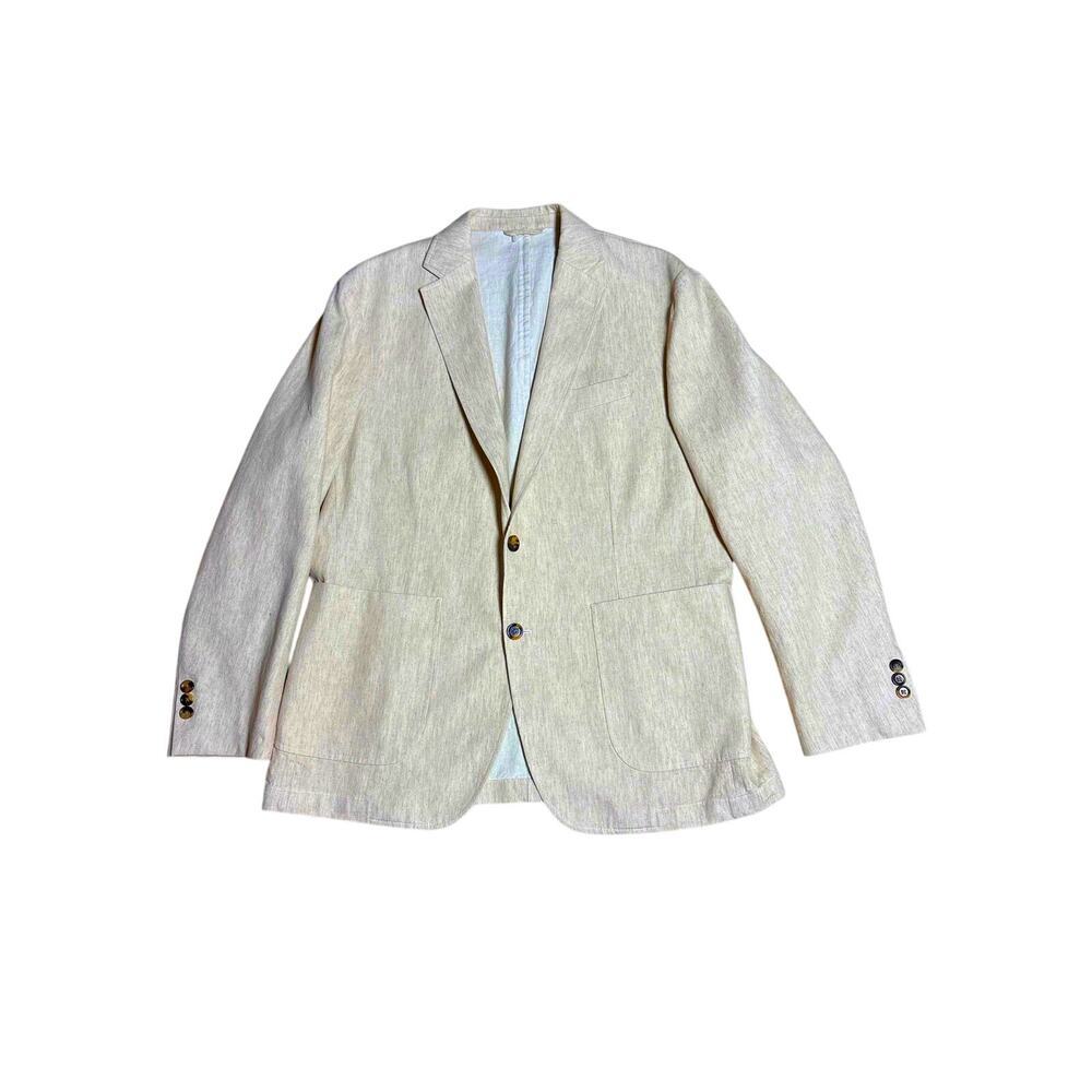 NN07 Harvey Unstructured Cotton Linen Blazer Natural XL